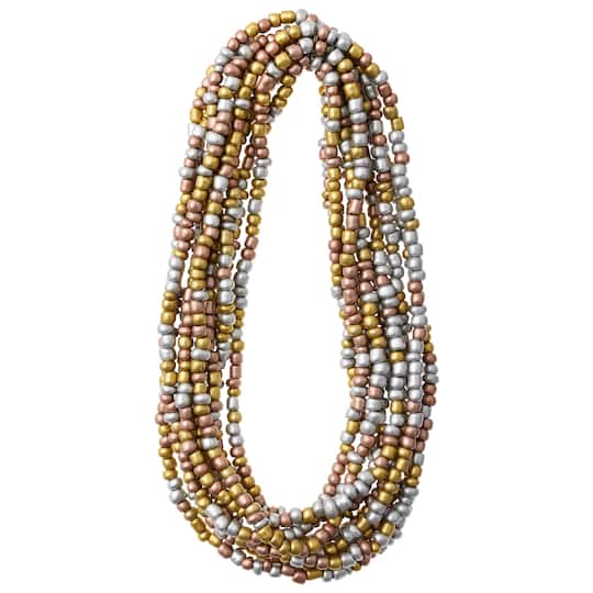 Multicolor Metallic Glass Seed Beads, 6/0 by Bead Landing™